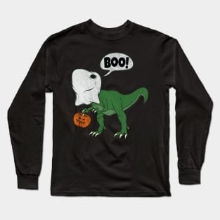 Halloween Dinosaur T Rex Ghost Costume Cute Dino JackOlantern Long Sleeve T-Shirt